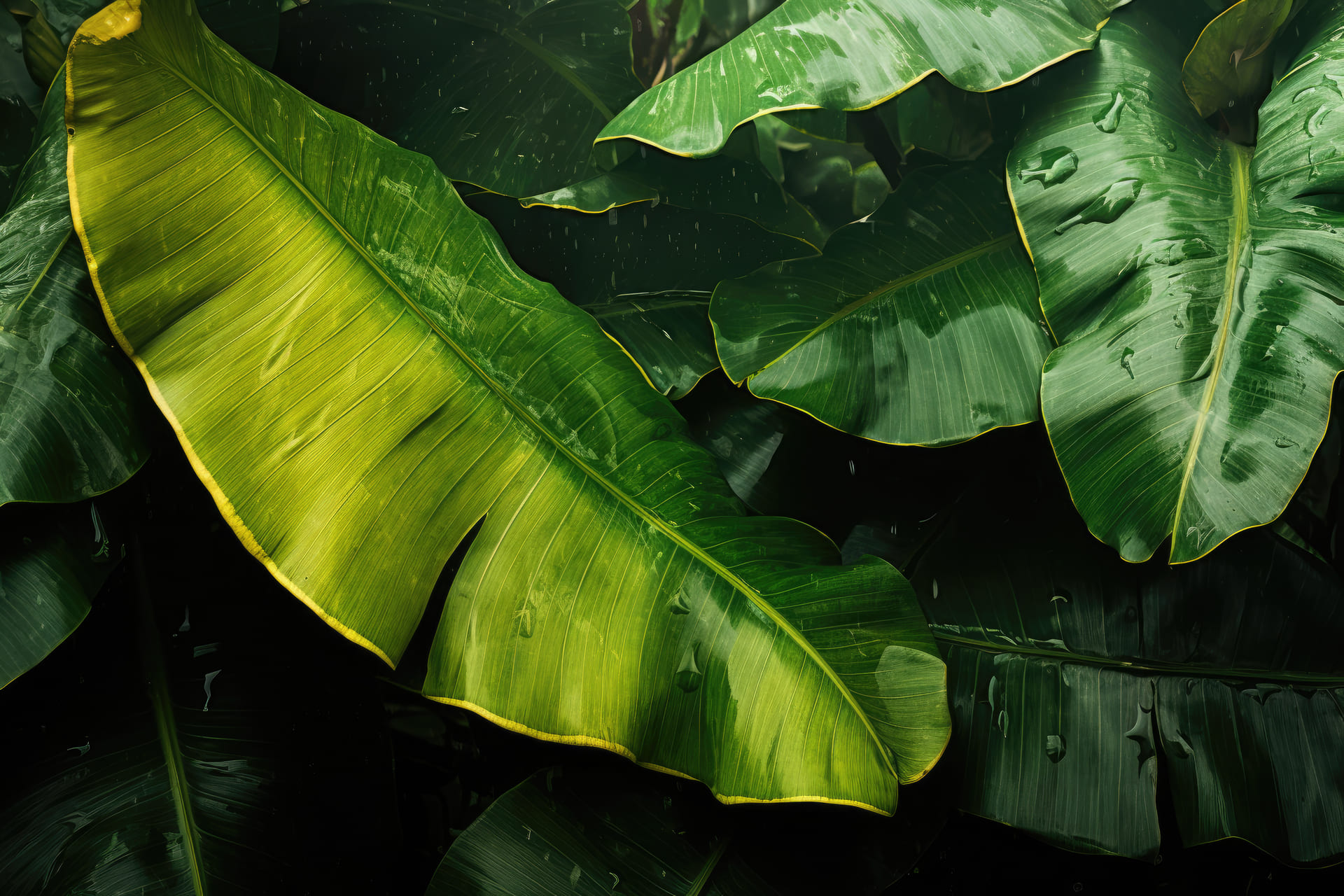 banana-leaves-with-water-drops
